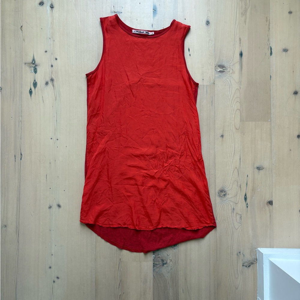 Orange Red Sleeveless Maternity Tunic Top / Cover Up - ONE SIZE